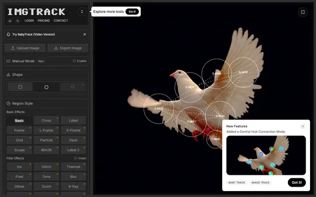 Screenshot of ImageTrack - Blob Tracking Effects for Images | Artkit