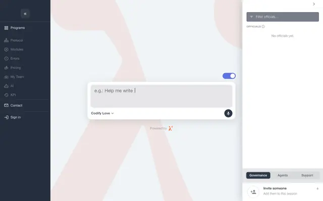 Screenshot of CodifyLove | AI-native Governance for Love
