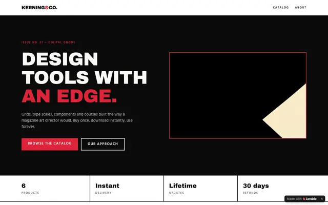 Screenshot of Kerning & Co. — Digital Goods for Designers
