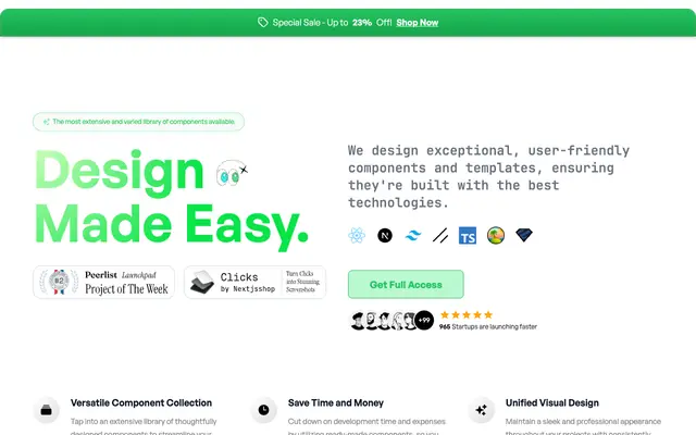 Screenshot of Nextjsshop - Nextjs & Tailwind CSS Website Templates & Components