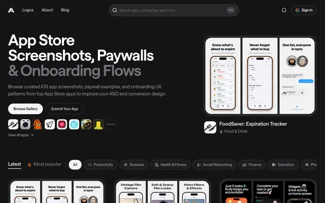 Screenshot of Asoinspo | App Store Screenshot Inspiration