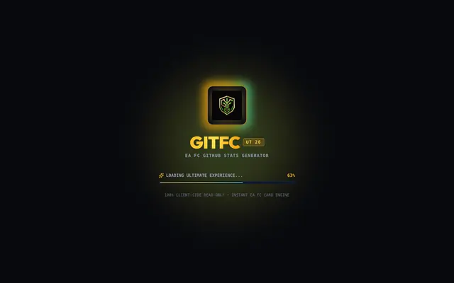 Screenshot of GitFC — Turn Your GitHub Into a Football Card ⚽