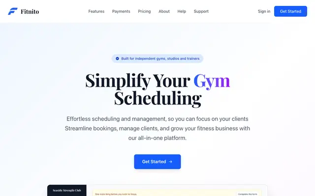 Screenshot of Fitnito - Gym and Studio Scheduling, Booking and Client Management
