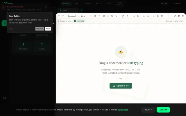 Screenshot of Orbst - AI Document Assistant | Your Ultimate Study Engine