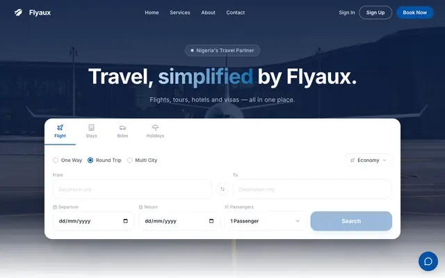Screenshot of Flyaux — Travel, Simplified