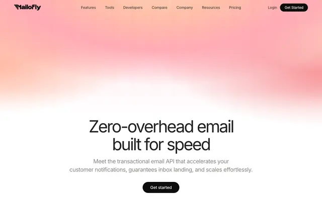 Screenshot of Mailofly — Emails that reach the inbox fast, reliably and securely