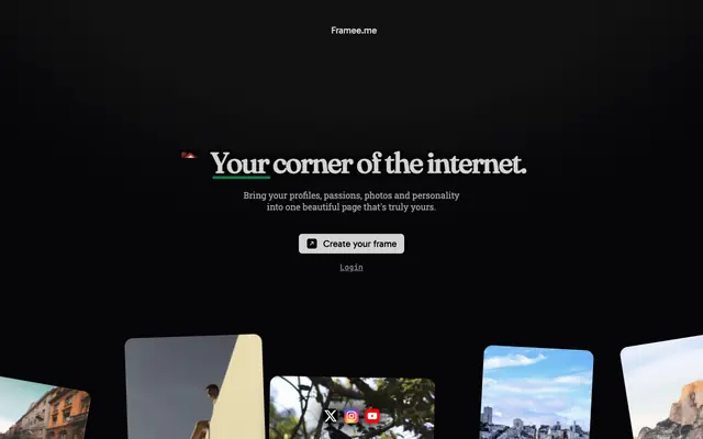 Screenshot of Your corner of the internet. | Framee