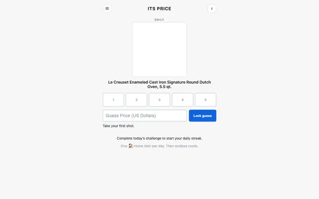 Screenshot of ITS PRICE - Daily Price Game
