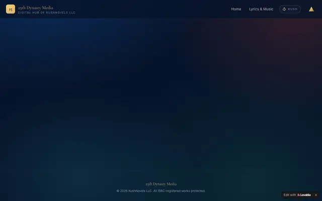 Screenshot of 25th Dynasty Media — Lyrics & Music