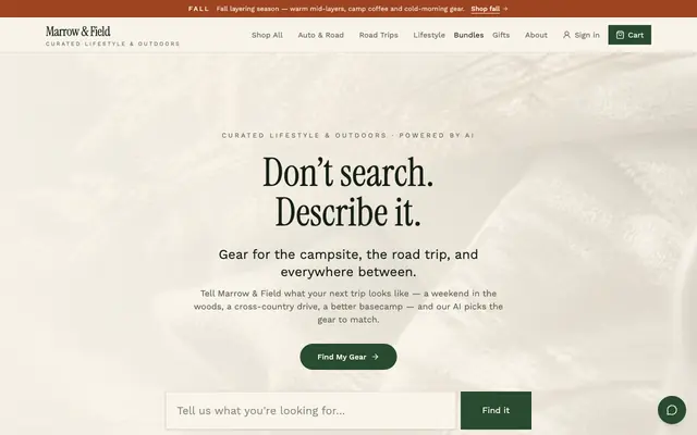 Screenshot of Marrow & Field — Everyday goods, built to last