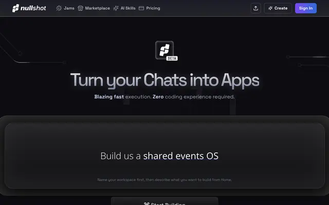 Screenshot of Nullshot - Build Together, Launch Together | Nullshot
