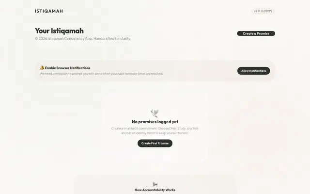 Screenshot of Istiqamah | Consistency App