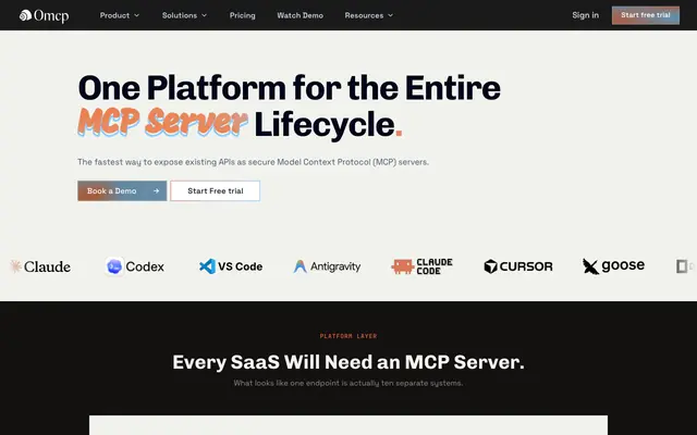 Screenshot of 0mcp - Host Your API as an MCP Server