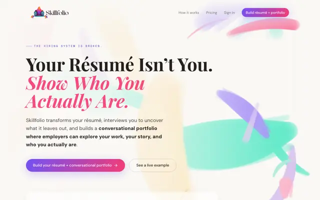Screenshot of Skillfolio — Show Who You Actually Are