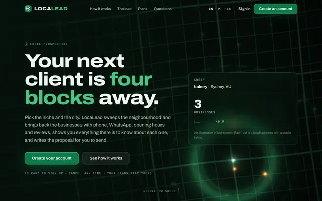 Screenshot of LocaLead | Find Local Business Leads