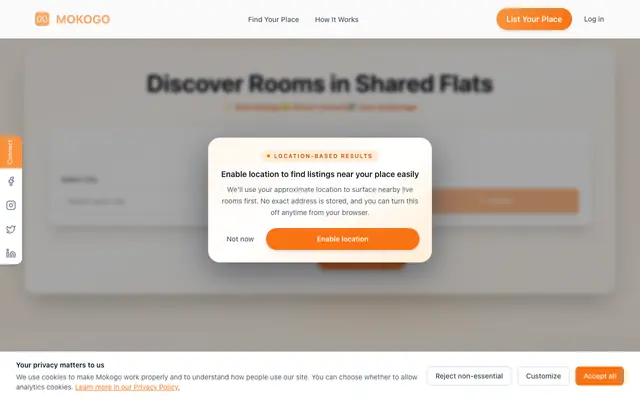 Screenshot of MOKOGO - List Your Place