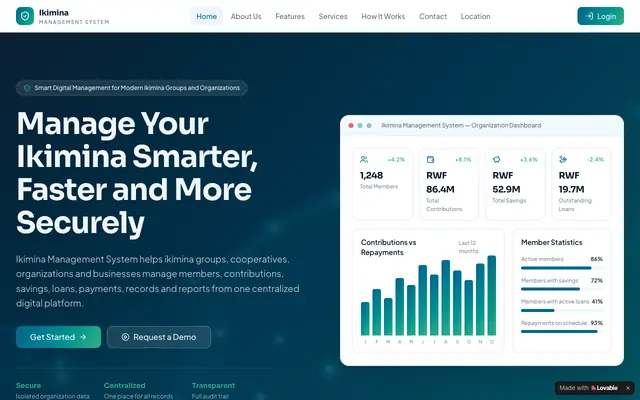 Screenshot of Ikimina Management System — Smart Digital Group Management