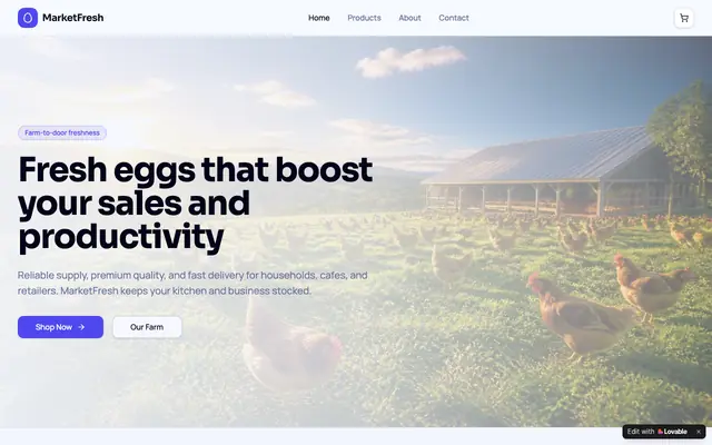 Screenshot of MarketFresh Eggs — Farm-Fresh Eggs Delivered