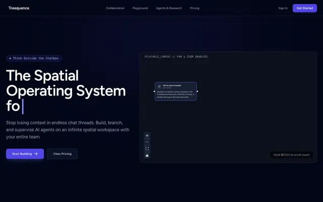 Screenshot of Treequence AI