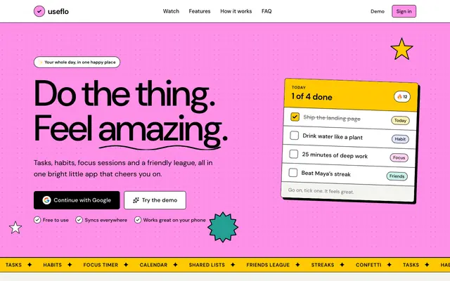 Screenshot of flo — Your whole workflow, aimed at your goals