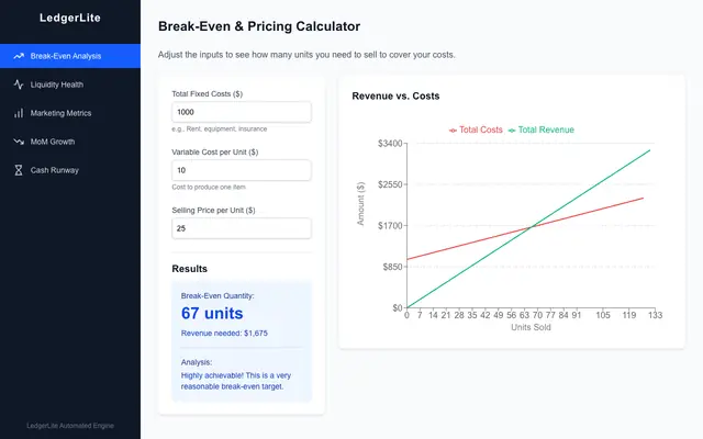 Screenshot of LedgerLite