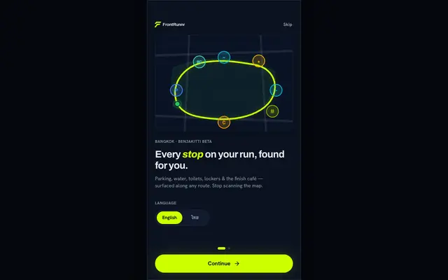 Screenshot of FrontRunnr