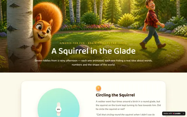 Screenshot of A Squirrel in the Glade — Animated Brain-Teasers