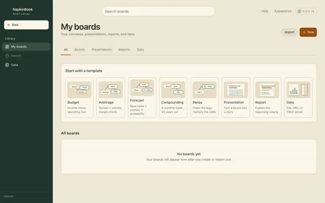 Screenshot of NapkinBook: a computional whiteboard