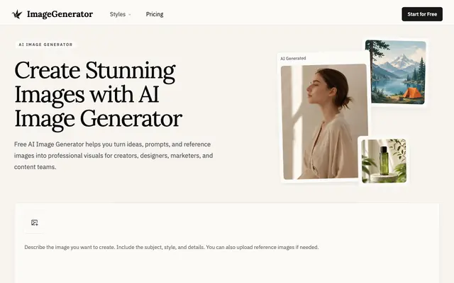 Screenshot of image-generator.io