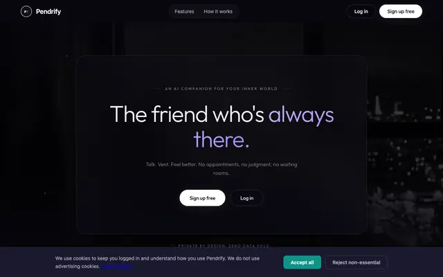 Screenshot of Pendrify - Your AI Mental Health Companion