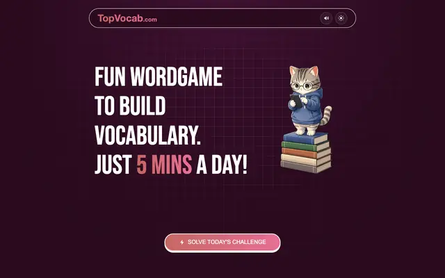 Screenshot of TopVocab — daily word game