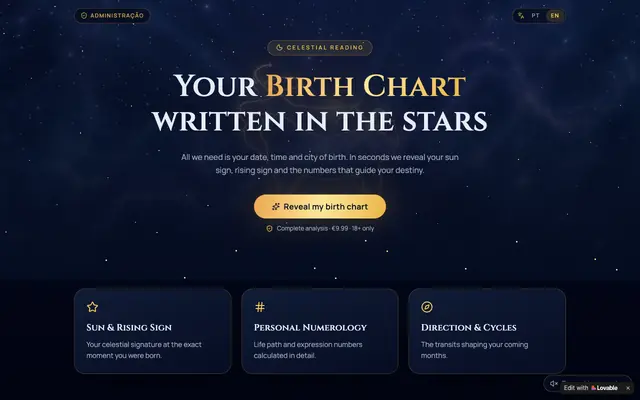 Screenshot of Mapa Astral Personalizado — Astra Mystica