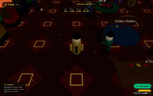 Screenshot of Golden Palace — 3D Casino Floor