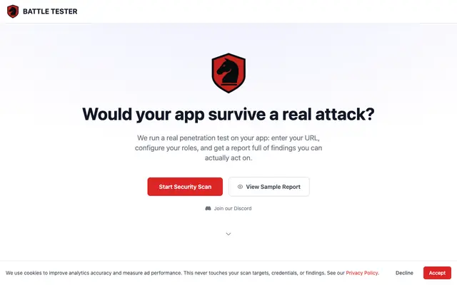 Screenshot of BattleTester - Automated Penetration Testing