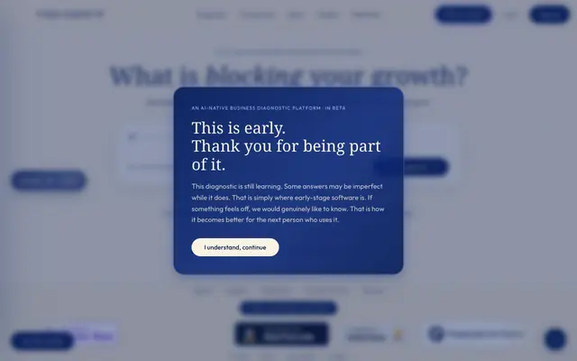 Screenshot of Vee Group · Business Growth Engineering — AI-Native Diagnostics for Founder-Led