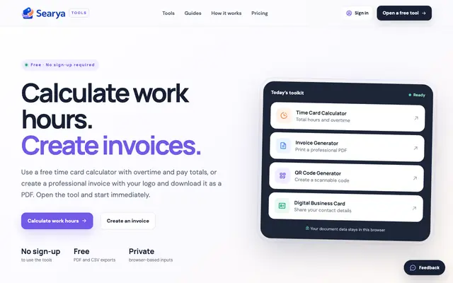 Screenshot of Searya — Discover Digital Projects, SaaS, Apps & AI Tools