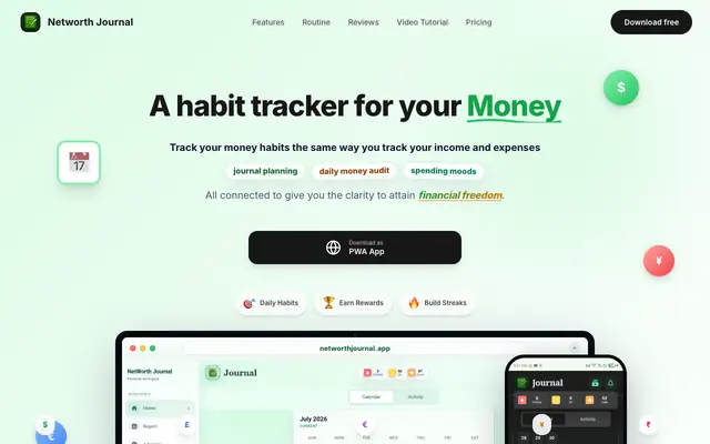 Screenshot of Networth Journal | Money Habits & Personal Finance App