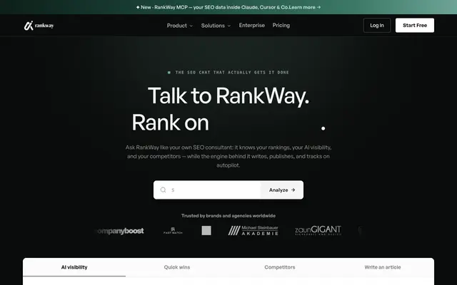 Screenshot of RankWay — Rank on Google & ChatGPT Automatically & Get More Customers