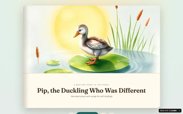 Screenshot of Pip, the Duckling Who Was Different — Narrated Story Book