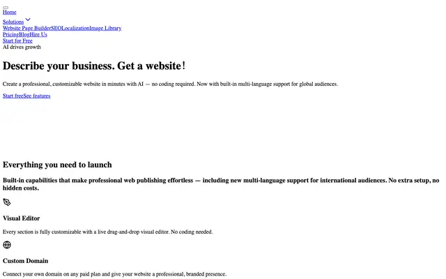 Screenshot of Sudaweb AI | AI Website Builder for Fast, Professional Sites