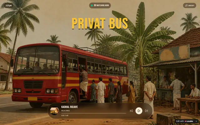 Screenshot of Privat Bus — 90s Kerala Bus Tamil Song Player