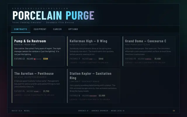 Screenshot of PORCELAIN PURGE — Toilet Cleaning Simulator