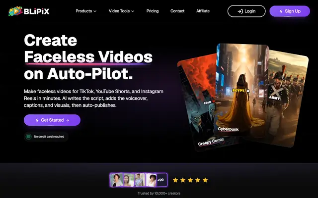 Screenshot of Faceless Video Generator | Create Viral Videos