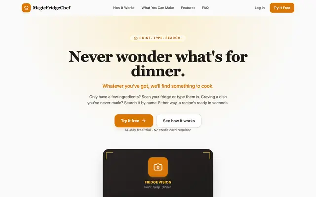 Screenshot of MagicfridgeChef