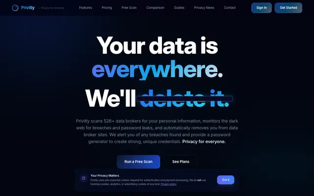 Screenshot of Privitly — Take Control of Your Privacy