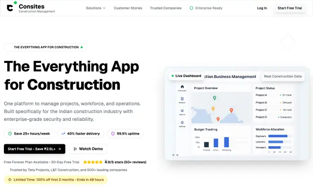 Screenshot of ConSites - Construction Management Platform