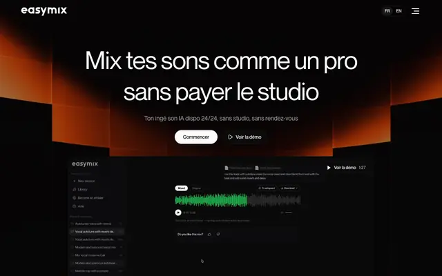 Screenshot of Easymix — Mix tes sons comme un pro, sans payer le studio