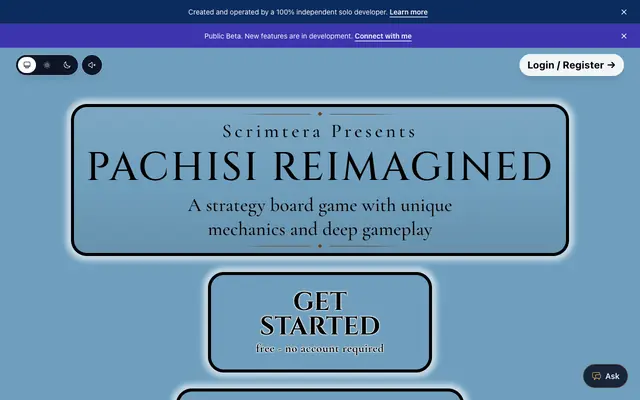 Screenshot of Pachisi Reimagined – Play Pachisi Online Free | Scrimtera