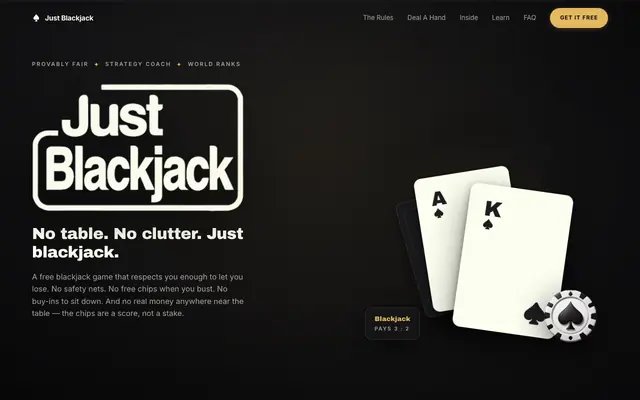 Screenshot of Just Blackjack — Free Blackjack Game for iPhone & Android
