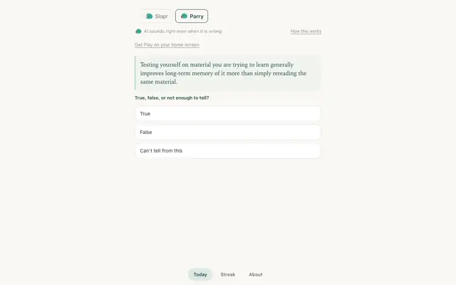 Screenshot of Parry